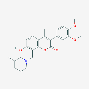 3-(3,4-dimethoxyphenyl)-7-hydroxy-4-methyl-8-[(3-methylpiperidin-1-yl)methyl]-2H-chromen-2-one