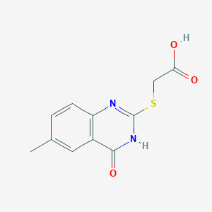 molecular formula C11H10N2O3S B1497126 (6-Methyl-4-oxo-3,4-dihydro-quinazolin-2-ylsulfanyl)-acetic acid 