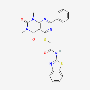 N-(benzo[d]thiazol-2-yl)-2-((6,8-dimethyl-5,7-dioxo-2-phenyl-5,6,7,8-tetrahydropyrimido[4,5-d]pyrimidin-4-yl)thio)acetamide