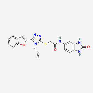 molecular formula C22H18N6O3S B14971298 2-{[5-(1-benzofuran-2-yl)-4-(prop-2-en-1-yl)-4H-1,2,4-triazol-3-yl]sulfanyl}-N-(2-oxo-2,3-dihydro-1H-benzimidazol-5-yl)acetamide 