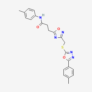 N-(4-methylphenyl)-3-[3-({[5-(4-methylphenyl)-1,3,4-oxadiazol-2-yl]sulfanyl}methyl)-1,2,4-oxadiazol-5-yl]propanamide