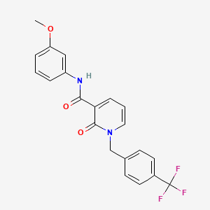 molecular formula C21H17F3N2O3 B14971324 N-(3-Methoxyphenyl)-2-oxo-1-{[4-(trifluoromethyl)phenyl]methyl}-1,2-dihydropyridine-3-carboxamide 