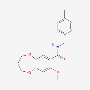 8-methoxy-N-(4-methylbenzyl)-3,4-dihydro-2H-1,5-benzodioxepine-7-carboxamide