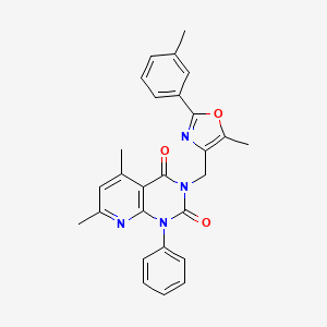 5,7-dimethyl-3-{[5-methyl-2-(3-methylphenyl)-1,3-oxazol-4-yl]methyl}-1-phenylpyrido[2,3-d]pyrimidine-2,4(1H,3H)-dione