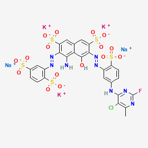 Tripotassium;disodium;5-amino-3-[[5-[(5-chloro-2-fluoro-6-methylpyrimidin-4-yl)amino]-2-sulfonatophenyl]diazenyl]-6-[(2,5-disulfonatophenyl)diazenyl]-4-hydroxynaphthalene-2,7-disulfonate