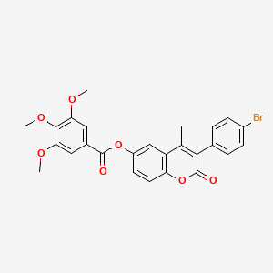 3-(4-bromophenyl)-4-methyl-2-oxo-2H-chromen-6-yl 3,4,5-trimethoxybenzoate