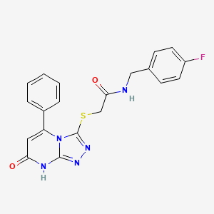 N-[(4-Fluorophenyl)methyl]-2-({7-oxo-5-phenyl-7H,8H-[1,2,4]triazolo[4,3-A]pyrimidin-3-YL}sulfanyl)acetamide