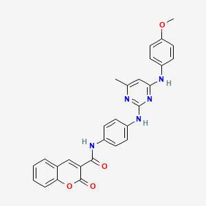 N-[4-({4-[(4-methoxyphenyl)amino]-6-methylpyrimidin-2-yl}amino)phenyl]-2-oxo-2H-chromene-3-carboxamide