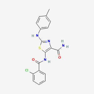 5-{[(2-Chlorophenyl)carbonyl]amino}-2-[(4-methylphenyl)amino]-1,3-thiazole-4-carboxamide