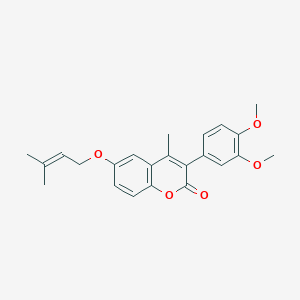 molecular formula C23H24O5 B14971443 3-(3,4-dimethoxyphenyl)-4-methyl-6-[(3-methylbut-2-en-1-yl)oxy]-2H-chromen-2-one 