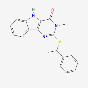 3-methyl-2-((1-phenylethyl)thio)-3H-pyrimido[5,4-b]indol-4(5H)-one