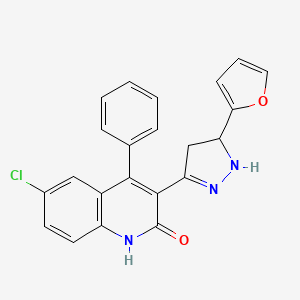 molecular formula C22H16ClN3O2 B14971568 6-chloro-3-[5-(furan-2-yl)-4,5-dihydro-1H-pyrazol-3-yl]-4-phenylquinolin-2(1H)-one 