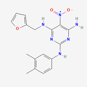 N-(3,4-Dimethyl-phenyl)-N'-furan-2-ylmethyl-5-nitro-pyrimidine-2,4,6-triamine