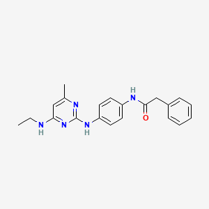 molecular formula C21H23N5O B14971591 N-(4-{[4-(ethylamino)-6-methylpyrimidin-2-yl]amino}phenyl)-2-phenylacetamide 