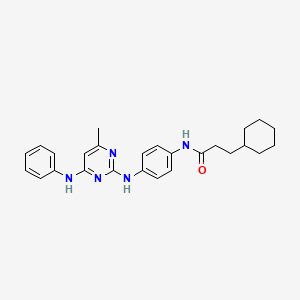 3-Cyclohexyl-N-(4-{[4-methyl-6-(phenylamino)pyrimidin-2-YL]amino}phenyl)propanamide