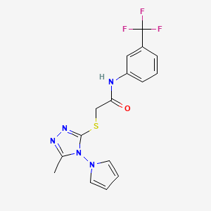 2-{[5-methyl-4-(1H-pyrrol-1-yl)-4H-1,2,4-triazol-3-yl]sulfanyl}-N-[3-(trifluoromethyl)phenyl]acetamide