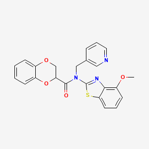 molecular formula C23H19N3O4S B14971643 N-(4-methoxybenzo[d]thiazol-2-yl)-N-(pyridin-3-ylmethyl)-2,3-dihydrobenzo[b][1,4]dioxine-2-carboxamide 