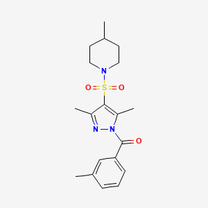 1-{[3,5-dimethyl-1-(3-methylbenzoyl)-1H-pyrazol-4-yl]sulfonyl}-4-methylpiperidine