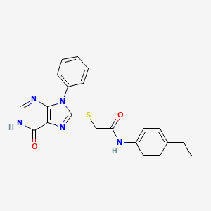 N-(4-ethylphenyl)-2-[(6-oxo-9-phenyl-6,9-dihydro-1H-purin-8-yl)sulfanyl]acetamide