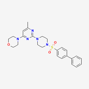 molecular formula C25H29N5O3S B14971665 4-(2-(4-([1,1'-Biphenyl]-4-ylsulfonyl)piperazin-1-yl)-6-methylpyrimidin-4-yl)morpholine 