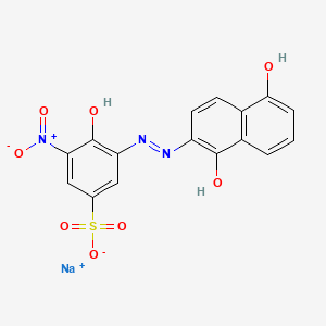 molecular formula C16H10N3NaO8S B1497167 Sodium 3-((1,5-dihydroxy-2-naphthyl)azo)-4-hydroxy-5-nitrobenzenesulphonate CAS No. 5979-27-1