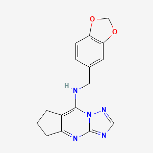 N-(1,3-Benzodioxol-5-ylmethyl)-N-(6,7-dihydro-5H-cyclopenta[D][1,2,4]triazolo[1,5-A]pyrimidin-8-YL)amine