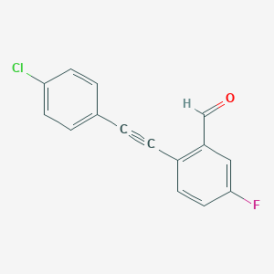 2-((4-Chlorophenyl)ethynyl)-5-fluorobenzaldehyde