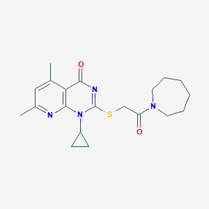 2-{[2-(azepan-1-yl)-2-oxoethyl]sulfanyl}-1-cyclopropyl-5,7-dimethylpyrido[2,3-d]pyrimidin-4(1H)-one