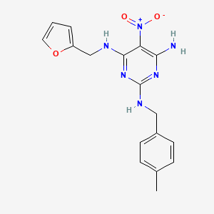 N~4~-(furan-2-ylmethyl)-N~2~-(4-methylbenzyl)-5-nitropyrimidine-2,4,6-triamine