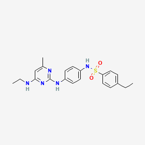 4-ethyl-N-(4-((4-(ethylamino)-6-methylpyrimidin-2-yl)amino)phenyl)benzenesulfonamide