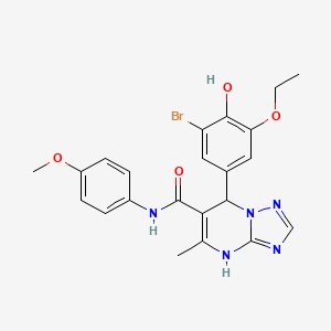 molecular formula C22H22BrN5O4 B14971821 7-(3-bromo-5-ethoxy-4-hydroxyphenyl)-N-(4-methoxyphenyl)-5-methyl-4,7-dihydro[1,2,4]triazolo[1,5-a]pyrimidine-6-carboxamide 