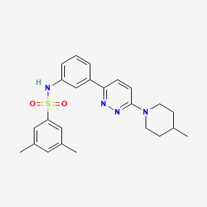 molecular formula C24H28N4O2S B14971846 3,5-dimethyl-N-(3-(6-(4-methylpiperidin-1-yl)pyridazin-3-yl)phenyl)benzenesulfonamide 