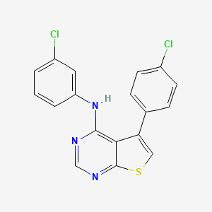 molecular formula C18H11Cl2N3S B14971934 N-(3-chlorophenyl)-5-(4-chlorophenyl)thieno[2,3-d]pyrimidin-4-amine 