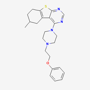 molecular formula C23H28N4OS B14971942 6-Methyl-4-[4-(2-phenoxyethyl)piperazin-1-yl]-5,6,7,8-tetrahydro[1]benzothieno[2,3-d]pyrimidine 