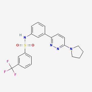 molecular formula C21H19F3N4O2S B14971959 N-(3-(6-(pyrrolidin-1-yl)pyridazin-3-yl)phenyl)-3-(trifluoromethyl)benzenesulfonamide 