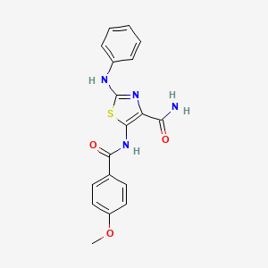 molecular formula C18H16N4O3S B14971980 5-{[(4-Methoxyphenyl)carbonyl]amino}-2-(phenylamino)-1,3-thiazole-4-carboxamide 