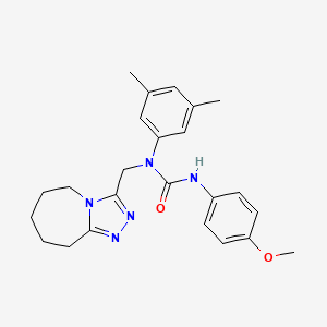 molecular formula C24H29N5O2 B14971982 1-(3,5-dimethylphenyl)-3-(4-methoxyphenyl)-1-(6,7,8,9-tetrahydro-5H-[1,2,4]triazolo[4,3-a]azepin-3-ylmethyl)urea 