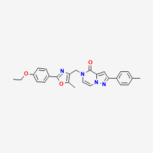 molecular formula C26H24N4O3 B14972005 5-((2-(4-ethoxyphenyl)-5-methyloxazol-4-yl)methyl)-2-(p-tolyl)pyrazolo[1,5-a]pyrazin-4(5H)-one 