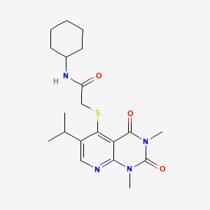 N-cyclohexyl-2-((6-isopropyl-1,3-dimethyl-2,4-dioxo-1,2,3,4-tetrahydropyrido[2,3-d]pyrimidin-5-yl)thio)acetamide