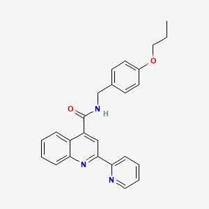 N-[(4-Propoxyphenyl)methyl]-2-(pyridin-2-YL)quinoline-4-carboxamide