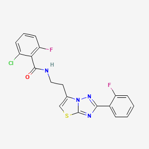 2-chloro-6-fluoro-N-(2-(2-(2-fluorophenyl)thiazolo[3,2-b][1,2,4]triazol-6-yl)ethyl)benzamide