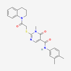 2-((2-(3,4-dihydroquinolin-1(2H)-yl)-2-oxoethyl)thio)-N-(3,4-dimethylphenyl)-1-methyl-6-oxo-1,6-dihydropyrimidine-5-carboxamide