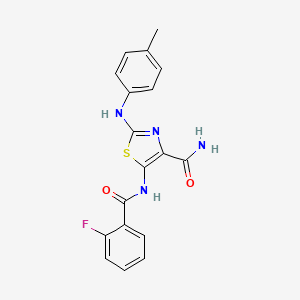 5-{[(2-Fluorophenyl)carbonyl]amino}-2-[(4-methylphenyl)amino]-1,3-thiazole-4-carboxamide