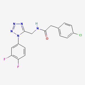 2-(4-chlorophenyl)-N-((1-(3,4-difluorophenyl)-1H-tetrazol-5-yl)methyl)acetamide