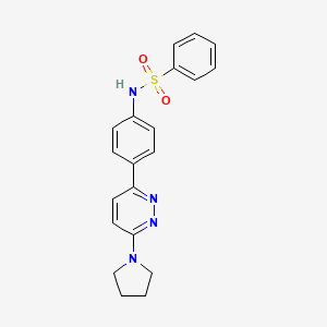 N-{4-[6-(Pyrrolidin-1-YL)pyridazin-3-YL]phenyl}benzenesulfonamide