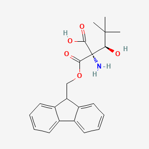 molecular formula C22H25NO5 B1497238 (2S,3R)-2-Amino-2-(9H-fluoren-9-ylmethoxycarbonyl)-3-hydroxy-4,4-dimethylpentanoic acid 