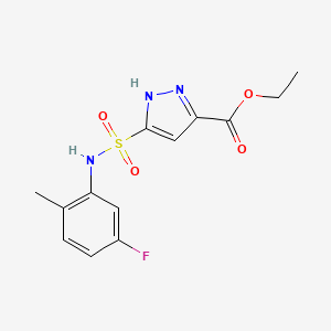 ethyl 3-[(5-fluoro-2-methylphenyl)sulfamoyl]-1H-pyrazole-5-carboxylate