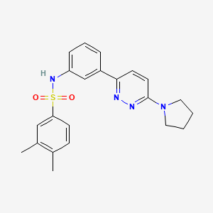 3,4-dimethyl-N-(3-(6-(pyrrolidin-1-yl)pyridazin-3-yl)phenyl)benzenesulfonamide