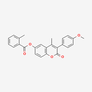 3-(4-methoxyphenyl)-4-methyl-2-oxo-2H-chromen-6-yl 2-methylbenzoate