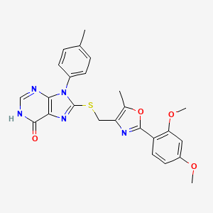 8-({[2-(2,4-dimethoxyphenyl)-5-methyl-1,3-oxazol-4-yl]methyl}sulfanyl)-9-(4-methylphenyl)-1,9-dihydro-6H-purin-6-one